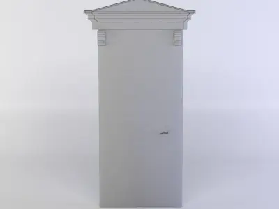Door wooden with decorative design Low-poly 3D model