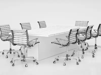 Conference Meeting Room Furniture 02 3D model