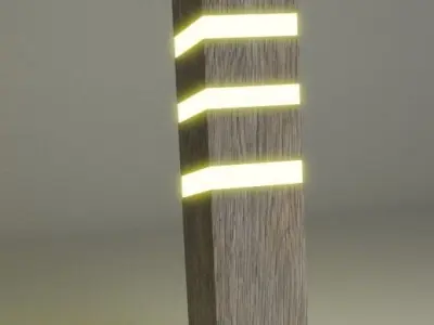 Modern wooden LED lamp 3D model