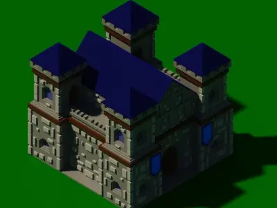 Voxel WarCraft 3 Barracks 3D model