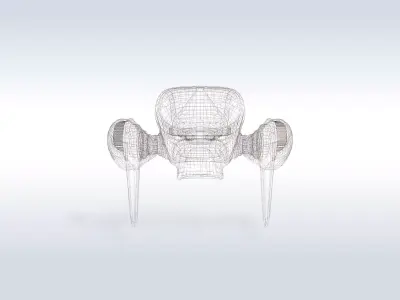 Futuristic Sci-Fi Flying Drone Robot with Cockpit Game Ready 3D model