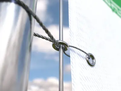 Flag Iran animated loop 3D model