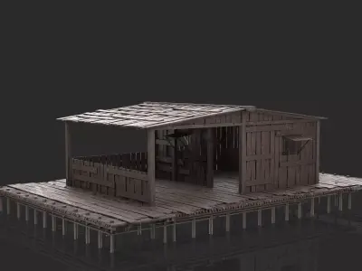 Fantasy Wooden House - Jungle Hut 5 3D model