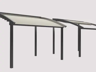 awning open and closed 3D model