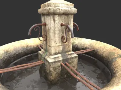 Stone Public Fountain 3D model