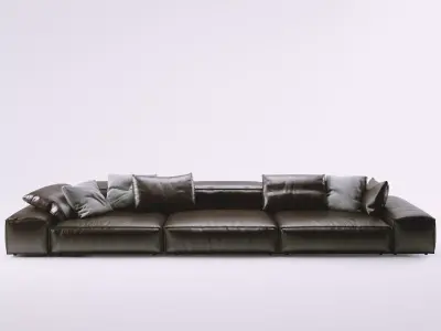 Extrasoft B leather sofa 3D model