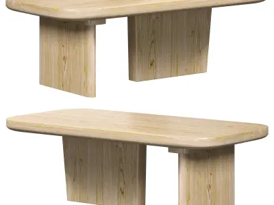 Wood coffee table by Homary 3D model