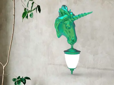 Unicorn Head Wall Lamp 3D print model