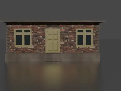 City house low-poly  Low-poly 3D model