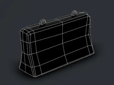 Concrete barrier Low-poly 3D model 20