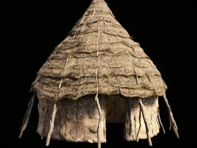 PRIMITIVE AFRICAN PRIMAL HUT SHELTER HOUSE COTTAGE COLLECTION Low-poly 3D model