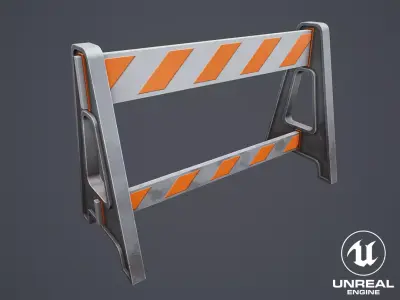 Stylized Traffic Barricade 02 Low-poly 3D model