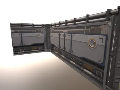 Sci-Fi Wall Low-poly 3D model purchase
