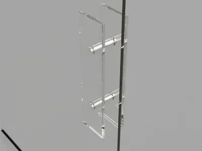 Glass Door with Plinth Raw 3D model