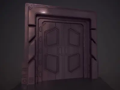 Sci Fi Door Low Low-poly 3D model