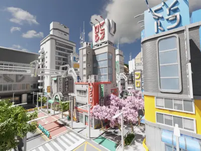 Cyberpunk Tokyo Street 3D model