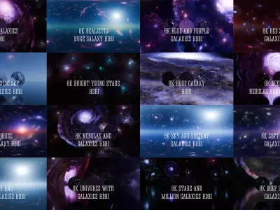 Pack 16 Galactic and starry HDRIs Low-poly 3D model