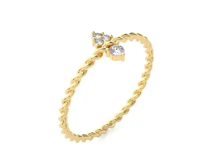 Light Minimalist Diamond Ring 3D print model