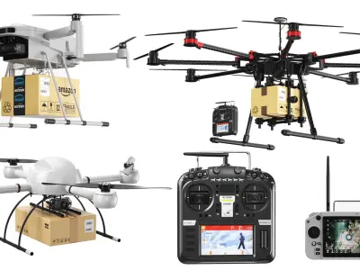  Three Detailed Delivery Drones 