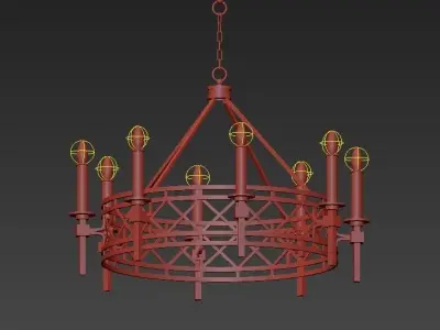 Cienfuegos chandelier with four candle holders 3D model