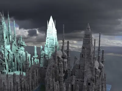 Ancient Alien Gods kit bash winter city 3D model