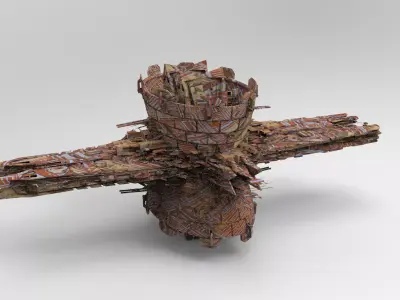 Rusted Alien Ship 7 3D model