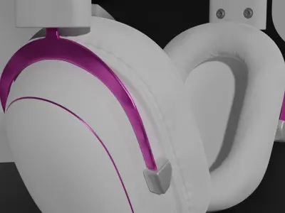 Cute Headphones Low-poly 3D model
