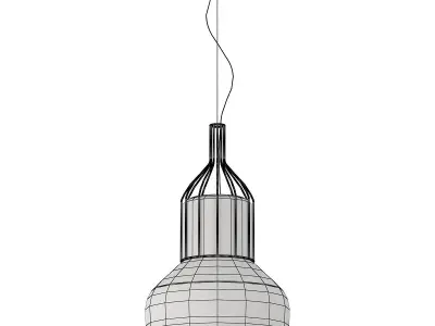 AEROSTAT pendant light in brass 3D model