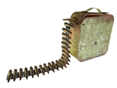 Military green metal ammo box da1 Low-poly 3D model