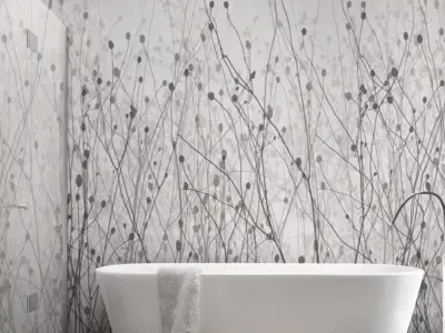 Botanical Line Art Wall Texture Texture