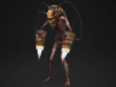 Sci-fi Cyber Victim 7 Low-poly 3D model