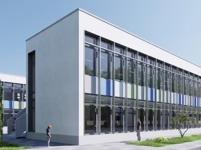 school Low-poly 3D model