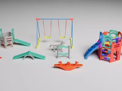 Kids and Pets Playground 3D model