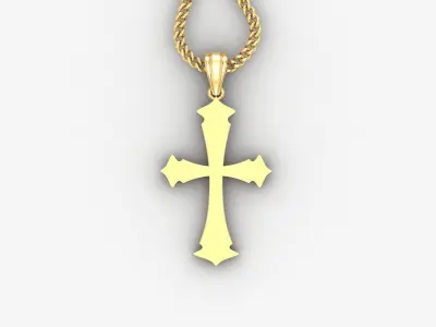 Light Gold 18K Cross Pendant 1CP031 3D print model