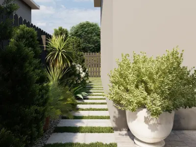 D Exterior Scene 3D model design garden and landscape 3D model