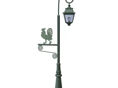 Low Poly Vintage Street Lamp Post  PBR Game Ready  Low-poly 3D model
