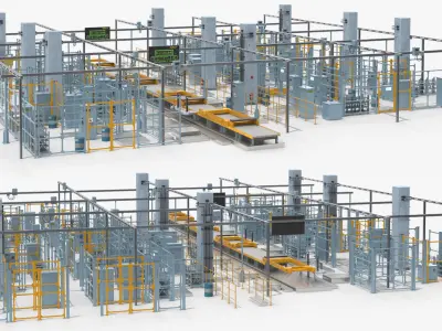  Idle Automotive Assembly Line Structure Without Robots 