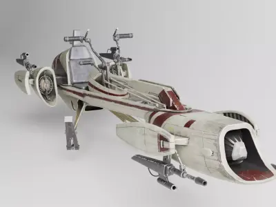 Star Wars - Speeder Bike Game-Ready Textured 3D Mode Low-poly 3D model