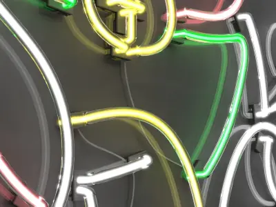 Fortune Cat - Neon Sign 3D model