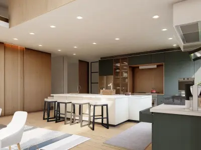 Open Velvet Green Kitchen Model Free 3D print model