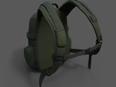 Backpack Camping Generic military combat soldier  Low-poly 3D model