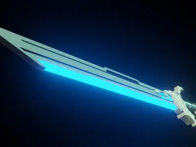 Sci-fi saber Blender Low-poly game ready Low-poly 3D model