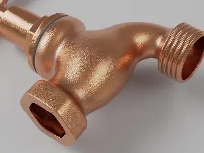 Brass Water Tap 3D model