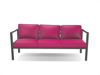 out bench sling fabric 005 Low-poly 3D model