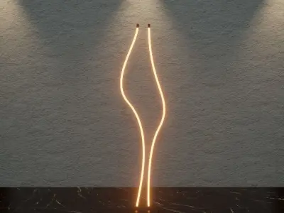 Home Decor Modern Neon Floor Lights 5Pcs SET  3D model