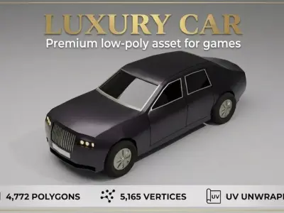 Luxury car 2 low-poly game-ready Low-poly 3D model