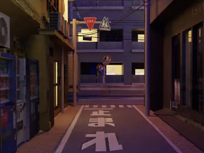 Tokyo Street Scene 3D model