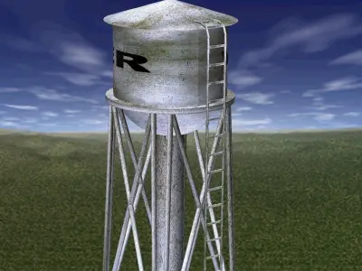 Water Reservoir Textured Low-poly 3D model