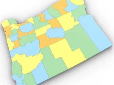 Oregon Political Map 3D model