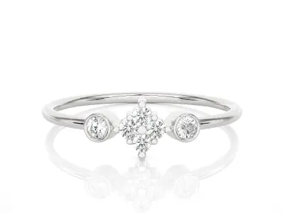 Light Minimalist Diamond Ring 3D print model